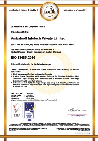 ISO 13485 certificate