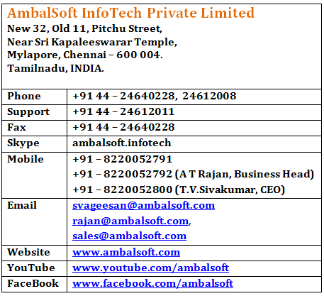 Contact AmbalSoft